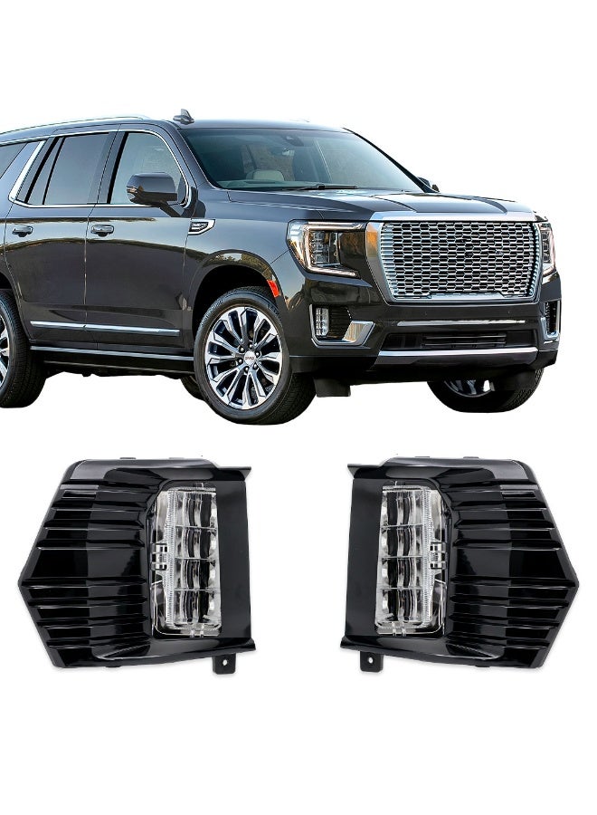 DLAA Pack of 2 Front High Power Daytime Running GM1075-LED  Fog Lamp with Turning Light Function, Wires & Switch Suitable for Yukon 2021-ON | 1 Year International Warranty - Image 1